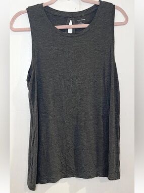 HALOGEN Crewneck Back Keyhole Pullover Tank Top Women’s Size M Charcoal
